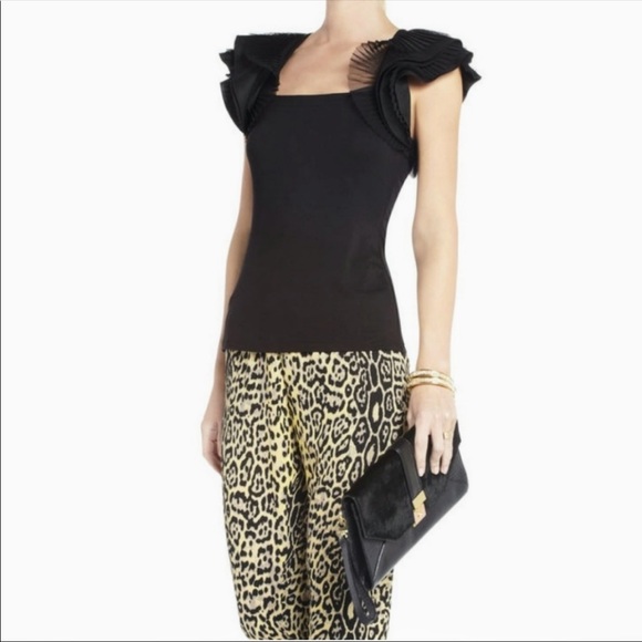 BCBGMAXAZRIA "MIRABELLE" BLACK LAYERED TULLE  SLEEVE SIZE XS “GENTLY WORN” - Picture 6 of 7